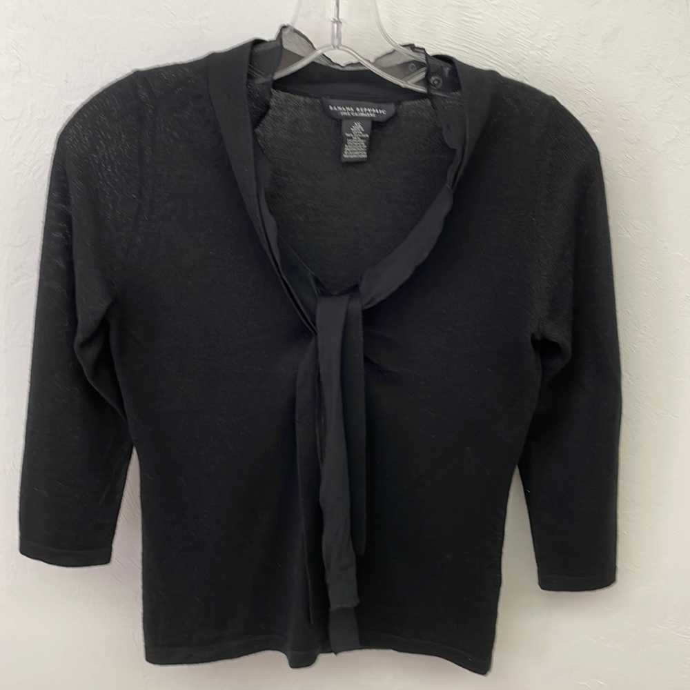 Banana Republic Cashmere Silk Black Sweater Top XS